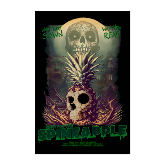 Night of the Spineapple 8" x 12" (20x30 cm) Poster - white